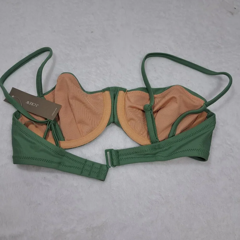 NWT J. CREW BALCONETTE UNDERWIRE BIKINI TOP BX612 RUSTIC WILLOW‎ 32B $75 MSRP